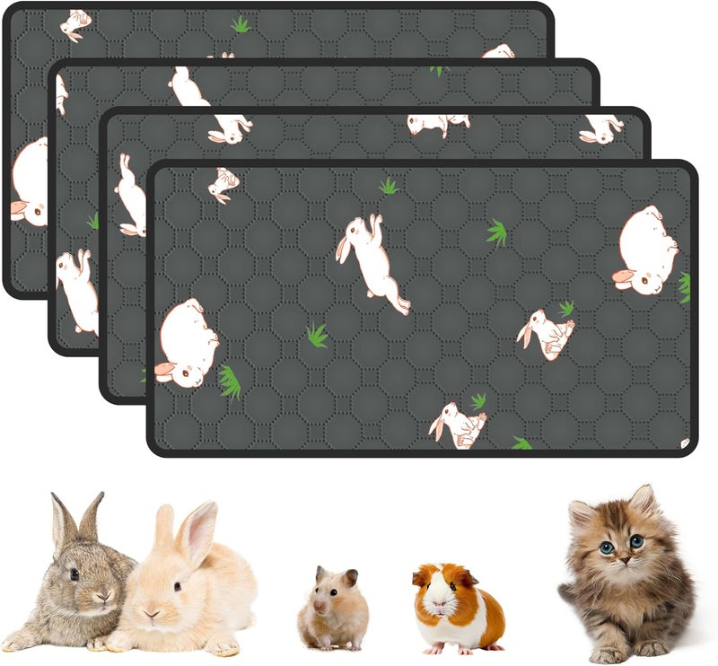 MODESLAB 4-Pack Guinea Pig Cage Liner, 16in x 30in Fast Absorption Washable Bedding Pee Pads for Dogs Puppy Rabbit Small Animal Cage Mat, Leakproof & Non-Slip - Image 1